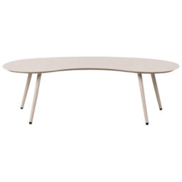 Beliani Garden Coffee Table Parori 65 Cm 130 Cm Metal Beige - thumbnail 4