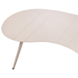 Beliani Garden Coffee Table Parori 65 Cm 130 Cm Metal Beige - thumbnail 7