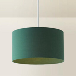 Valuelights Reni Forest Green Fabric Drum Ceiling Lamp Shade (D)35Cm - thumbnail 3