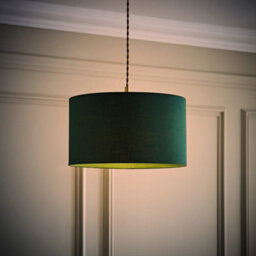 Valuelights Reni Forest Green Fabric Drum Ceiling Lamp Shade (D)35Cm - thumbnail 2
