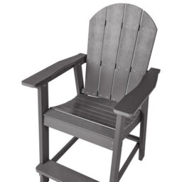 Wyld And Coco Veranda Garden Bar Chair Dark Grey Faux-Wood Weatherproof Outdoor Seating, W58 X D71 X H124Cm - thumbnail 6