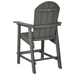 Wyld And Coco Veranda Garden Bar Chair Dark Grey Faux-Wood Weatherproof Outdoor Seating, W58 X D71 X H124Cm - thumbnail 5