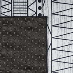 Beliani Black Grey Geometric Polyester Rug 140 X 200 Cm Low Pile Anti-Slip - thumbnail 6