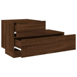 Berkfield Bedside Cabinet With Led Lights Brown Oak 70X36X40.5 Cm - thumbnail 6