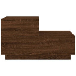 Berkfield Bedside Cabinet With Led Lights Brown Oak 70X36X40.5 Cm - thumbnail 7