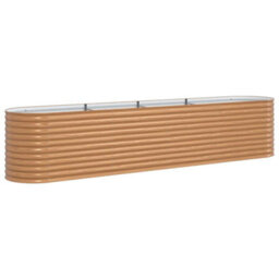 Berkfield Modern Garden Raised Bed Brown 400 X 80 X 81 Cm Steel