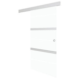 Berkfield Sliding Door Esg Glass And Aluminium 90X205 Cm Silver - thumbnail 2