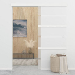 Berkfield Sliding Door Esg Glass And Aluminium 90X205 Cm Silver - thumbnail 3