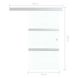 Berkfield Sliding Door Esg Glass And Aluminium 90X205 Cm Silver - thumbnail 7