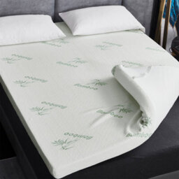 Groundlevel Single Super Soft Bamboo Memory Foam Mattress Topper - Hypoallergenic 2 Inch - thumbnail 2