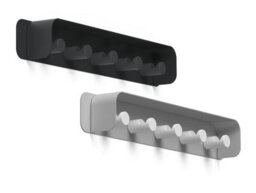 Durable Durastore Aluminium Wall Mounted Coat Rack 5 Hooks With Shelf - Grey - thumbnail 7