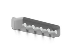 Durable Durastore Aluminium Wall Mounted Coat Rack 5 Hooks With Shelf - Grey - thumbnail 2