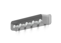 Durable Durastore Aluminium Wall Mounted Coat Rack 5 Hooks With Shelf - Grey - thumbnail 1