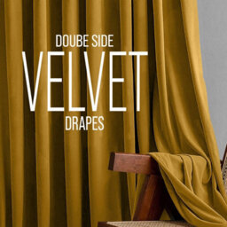 Imperial Rooms Door Single Panel Crushed Velvet Curtain Thermal Ready Made Blackout Eyelet Curtains Ochre 66X84 Inches - thumbnail 2