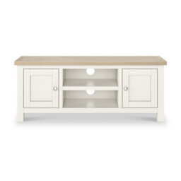 Farro Coconut White 120Cm Tv Unit With Washed Oak Top - Fully Assembled By Roseland Furniture - thumbnail 6