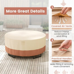 Costway 181 Cm Round Patio Furniture Cover Outdoor Dining Table Chair Set Cover - thumbnail 9