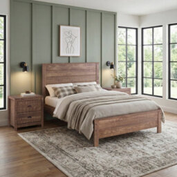 Amani Denver Rustic Walnut 4Ft Small Double Solid Pine Bed Frame - thumbnail 5