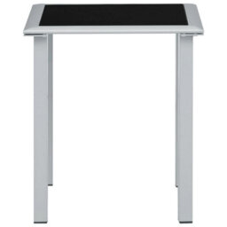 Berkfield Garden Table Black And Silver 41X41X45 Cm Steel And Glass - thumbnail 2