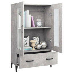 Berkfield Highboard Concrete Grey 70X31X115 Cm Engineered Wood - thumbnail 4