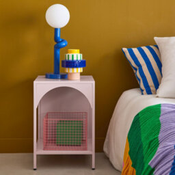 Sweeek - Bedside Table Industrial-Style Steel Soho Pink 35X35X52 Cm - thumbnail 6
