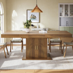 Matteo Extendable Dining Table With Integrated Storage, Walnut Finish, 140-180Cm - thumbnail 8