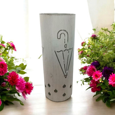 49Cm Cream Metal Umbrella Stand - image 1
