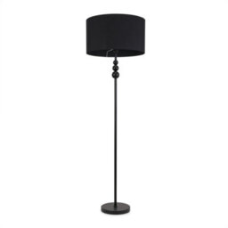Valuelights Marissa Matte Black Stacked Ball Floor Lamp With Black Drum Shade - Led Bulb Included - thumbnail 2