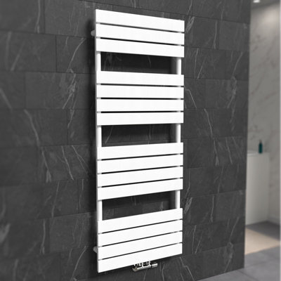 Nes Home 1600 X 600 mm Central Connection Towel Radiator White Single Flat Tube - image 1