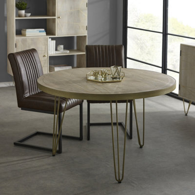 Worcester Light Gold Stylish Round Dining Table - image 1