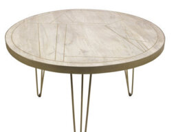 Worcester Light Gold Stylish Round Dining Table - thumbnail 4