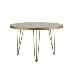 Worcester Light Gold Stylish Round Dining Table - thumbnail 3