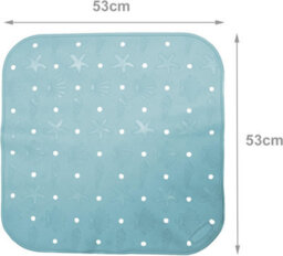 Simpa 3Pc Blue Bathroom Set: Shower Mat, Bin & Toilet Seat - thumbnail 6