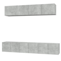 Berkfield 5 Piece Tv Cabinet Set Concrete Grey Engineered Wood - thumbnail 2