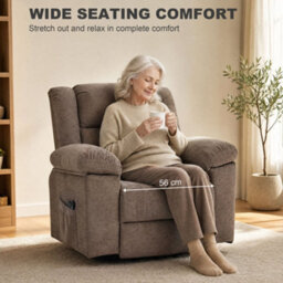 Homcom Oversized Riser Recliner Chair With Vibration Massage And Heat, Brown - thumbnail 6