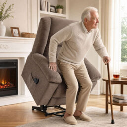Homcom Oversized Riser Recliner Chair With Vibration Massage And Heat, Brown - thumbnail 1