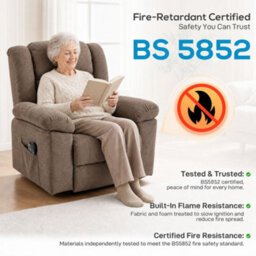 Homcom Oversized Riser Recliner Chair With Vibration Massage And Heat, Brown - thumbnail 9