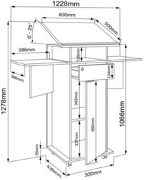 Vcm Wood Standing Desk Speaker Console Rollers Salia T - thumbnail 6