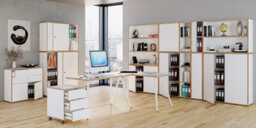 Vcm Wood Standing Desk Speaker Console Rollers Salia T - thumbnail 5