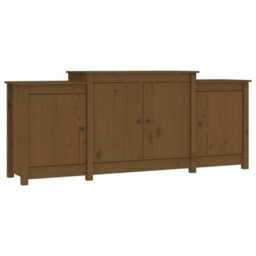 Berkfield Sideboard Honey Brown 164X37X68 Cm Solid Wood Pine - thumbnail 2