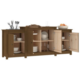 Berkfield Sideboard Honey Brown 164X37X68 Cm Solid Wood Pine - thumbnail 4
