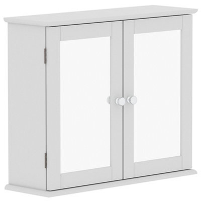 Lassic Hayle Matt White Bathroom Double Wall Cabinet Mirrored (H)47Cm (W)57Cm - image 1