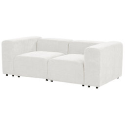 Beliani Modular Sofa 2 Seater Falsterbo Corduroy Off-White - thumbnail 5