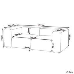 Beliani Modular Sofa 2 Seater Falsterbo Corduroy Off-White - thumbnail 3