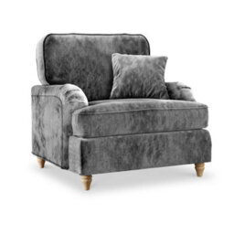 Arthur Charcoal Grey Armchair For Living Room - Fully Assembled By Roseland Furniture - thumbnail 1