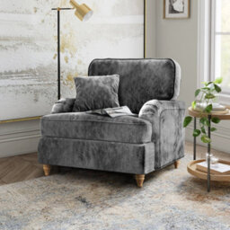 Arthur Charcoal Grey Armchair For Living Room - Fully Assembled By Roseland Furniture - thumbnail 2