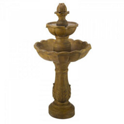 Kingsbury Solar Powered Water Fountain - Stone-Effect 3 Tier Cascading Outdoor Garden Water Feature - Measures H98 X 48Cm Diameter - thumbnail 2
