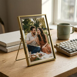 "Nicola Spring Standing Metal Photo Frames - 5"" X 7"" - Gold - Picture Frame Freestanding Frame Display Poster Frame - Set Of 2" - thumbnail 8