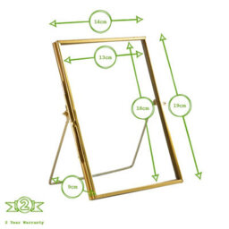 "Nicola Spring Standing Metal Photo Frames - 5"" X 7"" - Gold - Picture Frame Freestanding Frame Display Poster Frame - Set Of 2" - thumbnail 3