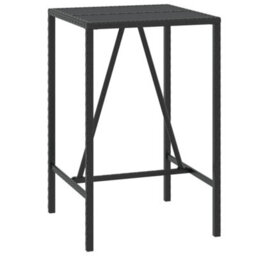 Berkfield 5 Piece Garden Bar Set With Cushions Black Poly Rattan - thumbnail 7