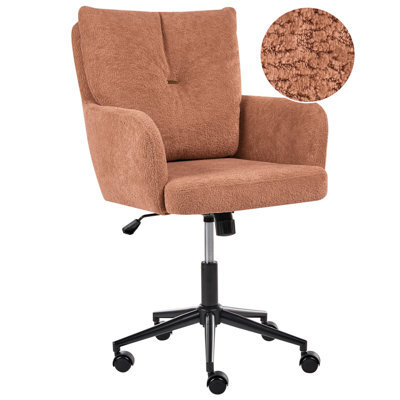 Beliani Desk Chair Alpine Fabric Golden Brown - image 1